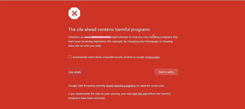 Google gives you more info on why it's blocked a website