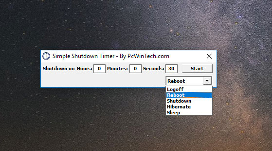 برنامه Simple Shutdown Timer