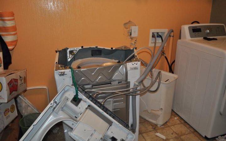 ماشین لباسشویی منفجر شده سامسونگ