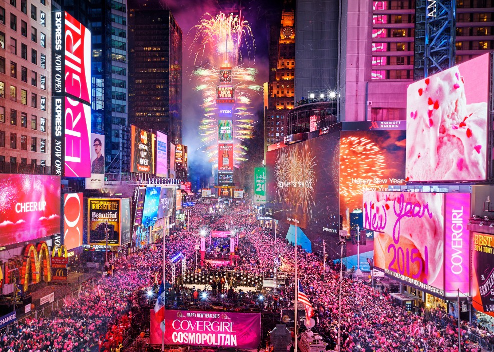 میدان تایمز در جشن سال نو میلادی