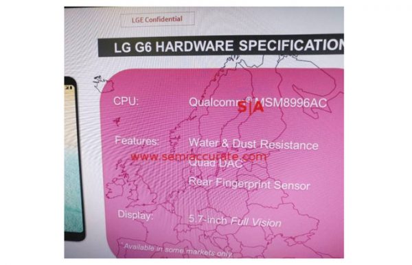 ال جی جی 6 قطعاً از پردازنده اسنپدراگون 821 به جای 835 استفاده خواهد کرد