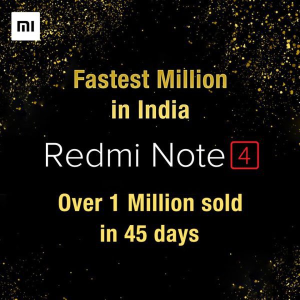 تنها در 45 روز 1 میلیون دستگاه ردمی نوت 4 در بازار هند فروخته شد!