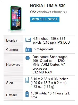 Nokia Lumia 630
