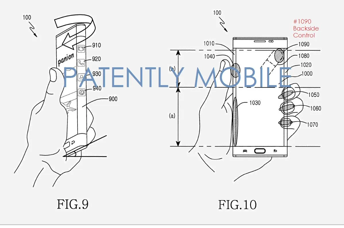 Samsung patent for back touch controls