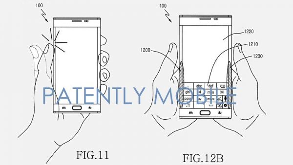 Samsung patent for back touch controls