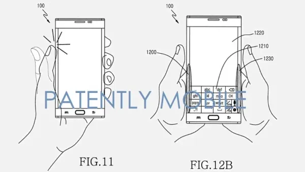 Samsung patent for back touch controls