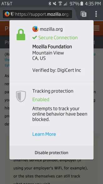 firefox security dialog