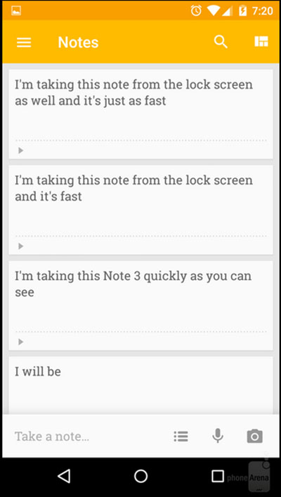 notes in Google Keep