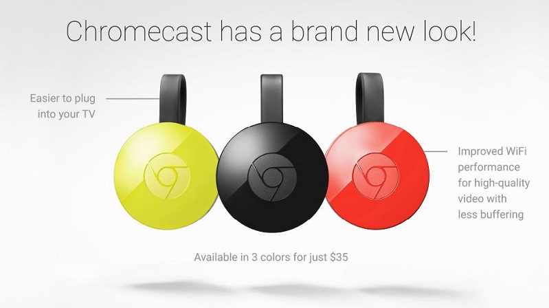 کروم‌کست ۲ گوگل معرفی شد: طراحی جدید، در رنگ‌های مختلف