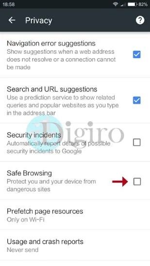 Safe browsing گوگل کروم