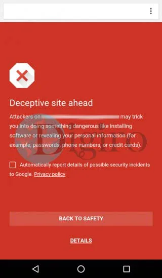 Safe Browsing کروم اندروید