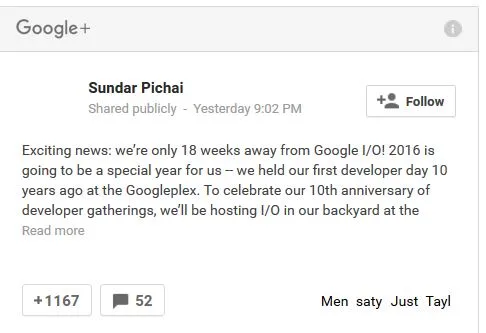 Google IO 2016