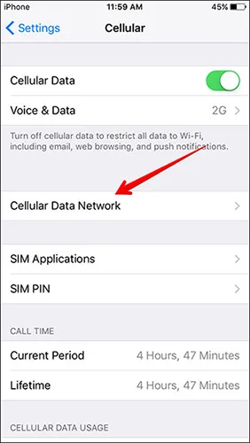 Tap-on-Cellular-Data-Network