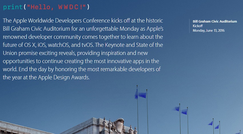 WWDC 2016 توسط اپل تایید شد؛ 13 تا 17 ژوئن در سانفرانسیسکو