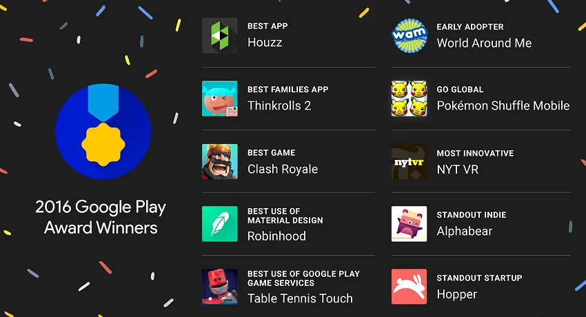 برندگان گوگل پلی جایزه گرفتند: Houzz؛ بهترین اپلیکیشن و Clash Royale؛ بهترین بازی