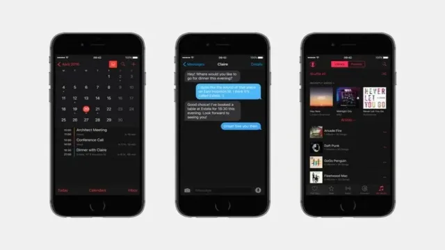 رابط کاربری تیره در iOS 10