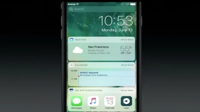 (WWDC 2016) صفحه قفل جدید ios 10: ویدجت و اطلاعات بیشتر