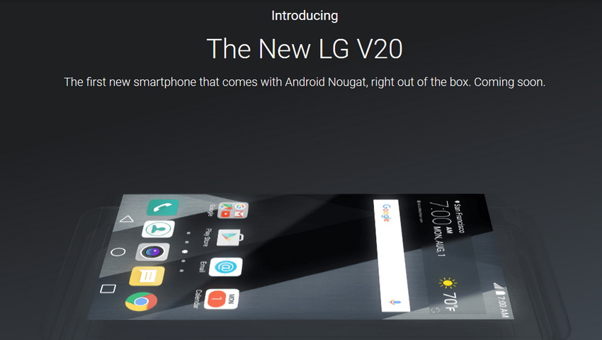 ال جی V20 اولین گوشی مجهز به اندروید 7.0 خواهد بود