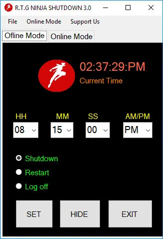 برنامه RTG Ninja Shutdown