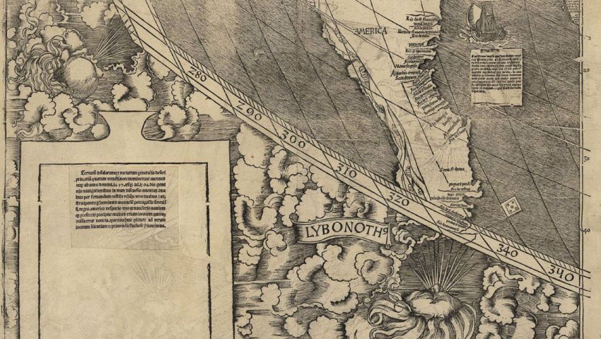 نقشه 509 ساله‌ای که برای اولین بار از کلمه ی آمریکا در آن استفاده شده است