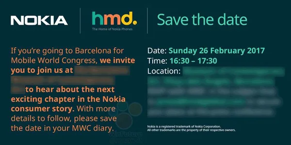 دعوت‌نامه نوکیا برای نمایشگاه MWC