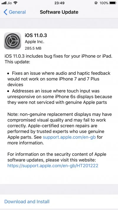 آی او اس 11.0.3