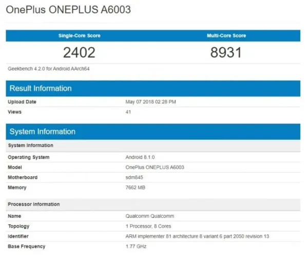 وان پلاس 6 Geekbench