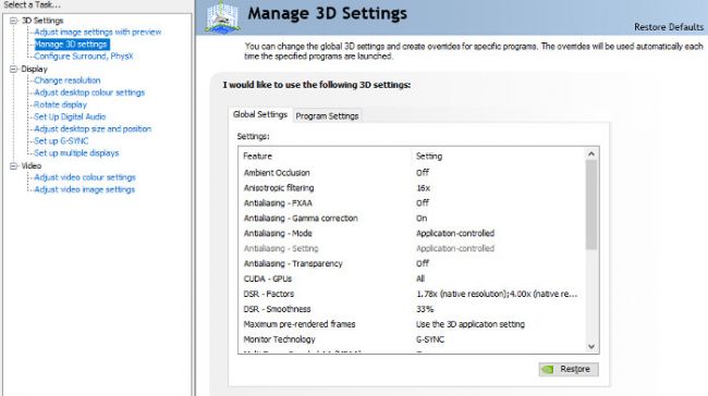manage 3d setting on amd java