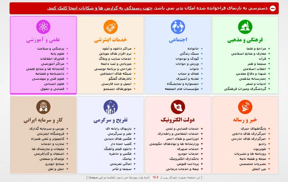 سایت پیوندها و فیلترینگ هم خودش دچار فیلترینگ شد!