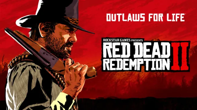آرتور مورگان در حال اسب‌سواری در منظره‌ای وسیع و خیره‌کننده از دنیای بازی Red Dead Redemption 2