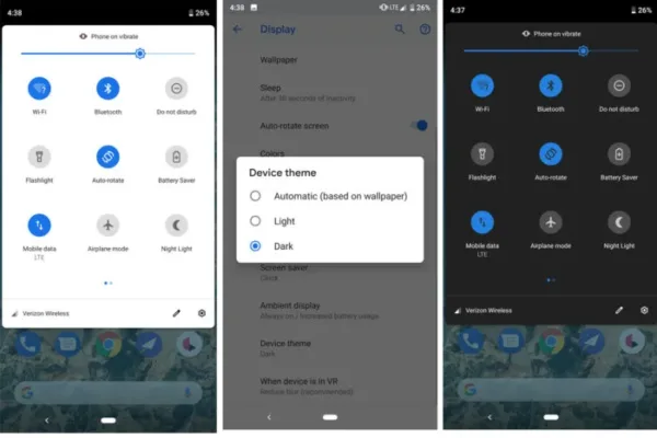 فعال کردن حالت تیره (Dark Mode) اندروید پای