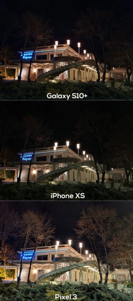  مقایسه تصاویر دوربین گلکسی اس 10 پلاس، آیفون ایکس اس، گوگل پیکسل 3 در شب