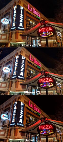 مقایسه دوربین گلکسی اس 10 پلاس، آیفون ایکس اس، گوگل پیکسل 3 در شب