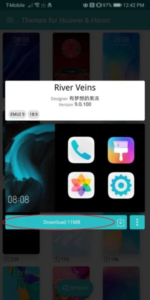 نصب تم EMUI 9 آنر و هواوی با اپلیکیشن Themes