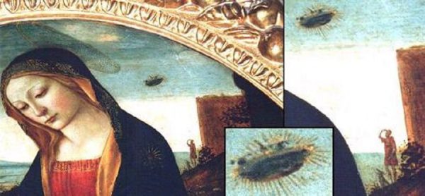 تصاویر اسرارآمیز: یو اف اوها در نقاشی مریم مقدس