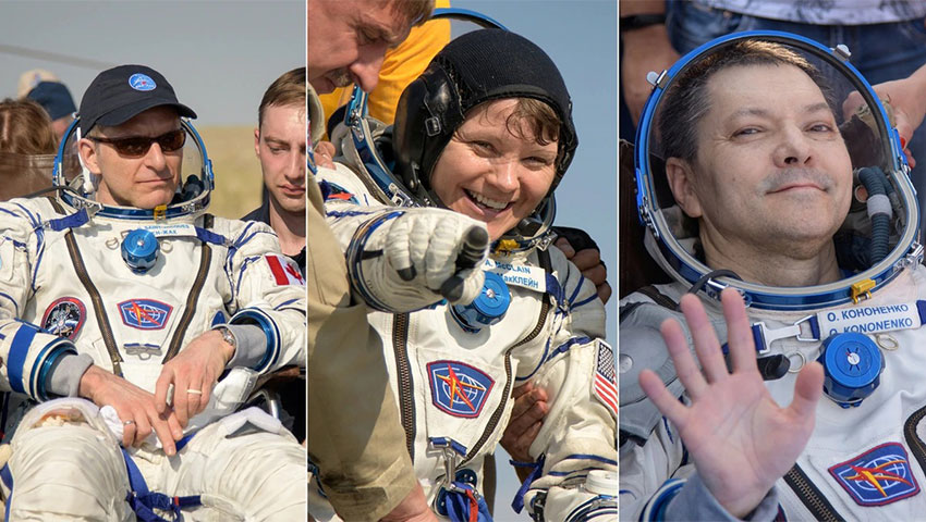 بازگشت سه فضانورد ایستگاه فضایی به زمین؛ باید راه رفتن را دوباره یاد بگیرم!