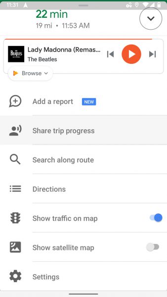 اشتراک گذاری مسیر سفر در گوگل مپ