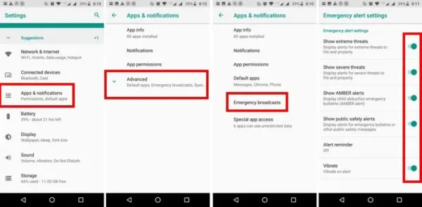 اعلان های اندروید 9 پای