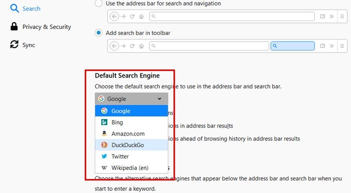 تغییر موتور جستجوی پیش فرض در فایرفاکس