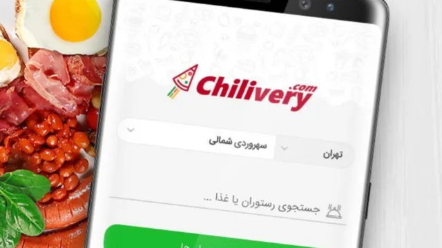 لوگوی چیلیوری و اسنپ‌فود در کنار نماد عدالت و شورای رقابت به نشانه شکایت از انحصارطلبی در بازار سفارش آنلاین غذا