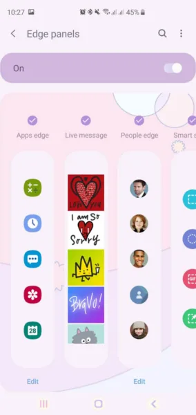 Galaxy S10 Edge Panels Option