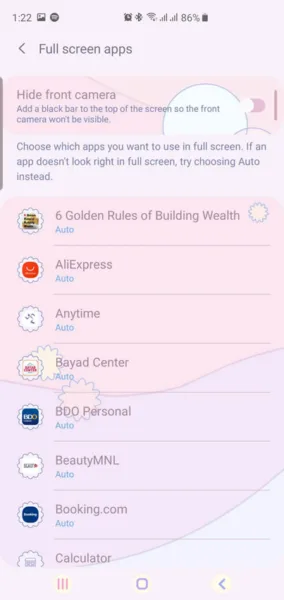 Galaxy S10 Full-Screen Apps