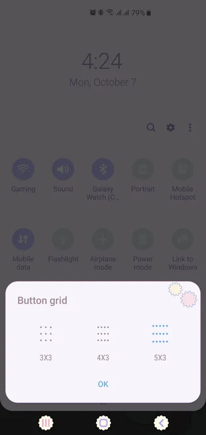 Galaxy S10 Quick Settings Grid