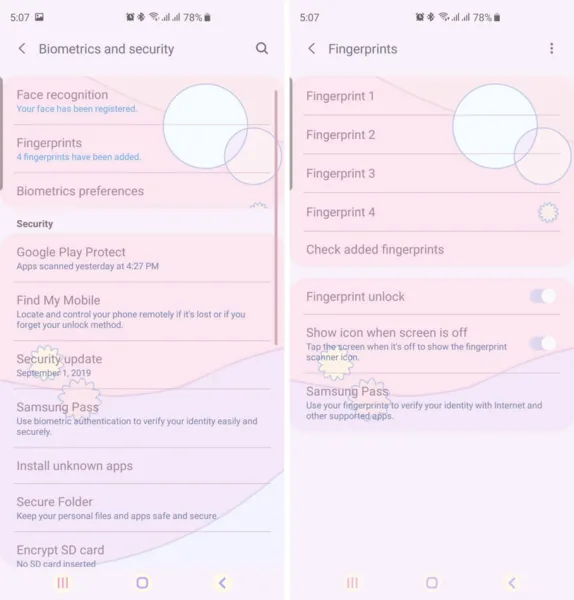 Galaxy S10 Biometrics and Security