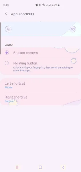 Galaxy S10 Lock Screen Shortcut