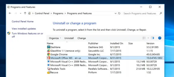 Uninstall Programs
