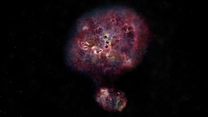 کهکشانی غبارآلود که کمتر از 1 میلیارد سال پس از انفجار بزرگ به وجود آمد