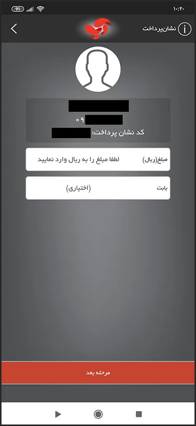 وارد کردن مبلغ