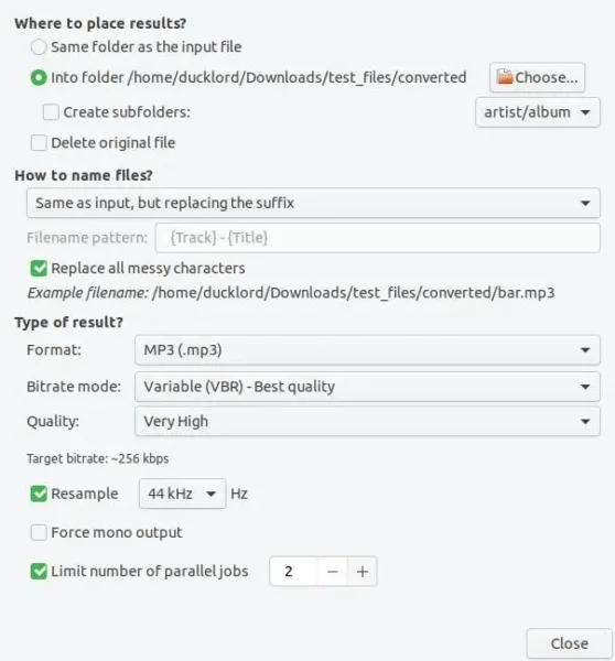 Sound Converter برای سیستم عامل Linux