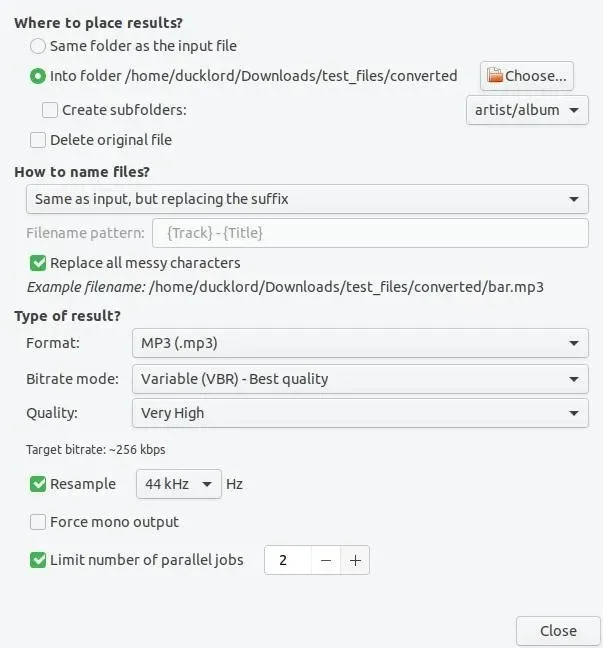 Sound Converter برای سیستم عامل Linux